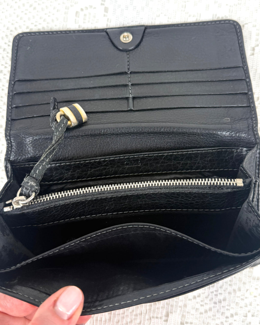 Vintage 00s Chloé Black Leather Wallet