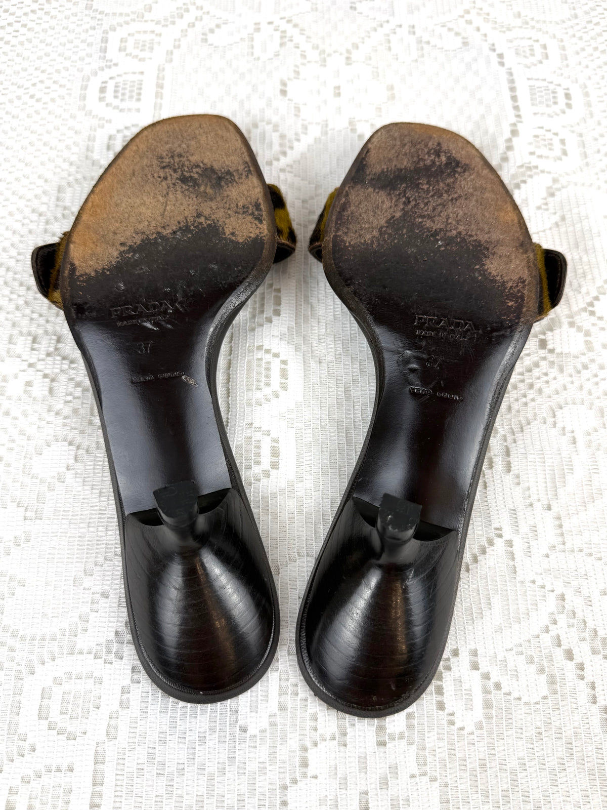 Vintage 90s Prada Animal Print Kitten Heels - Size 6.5