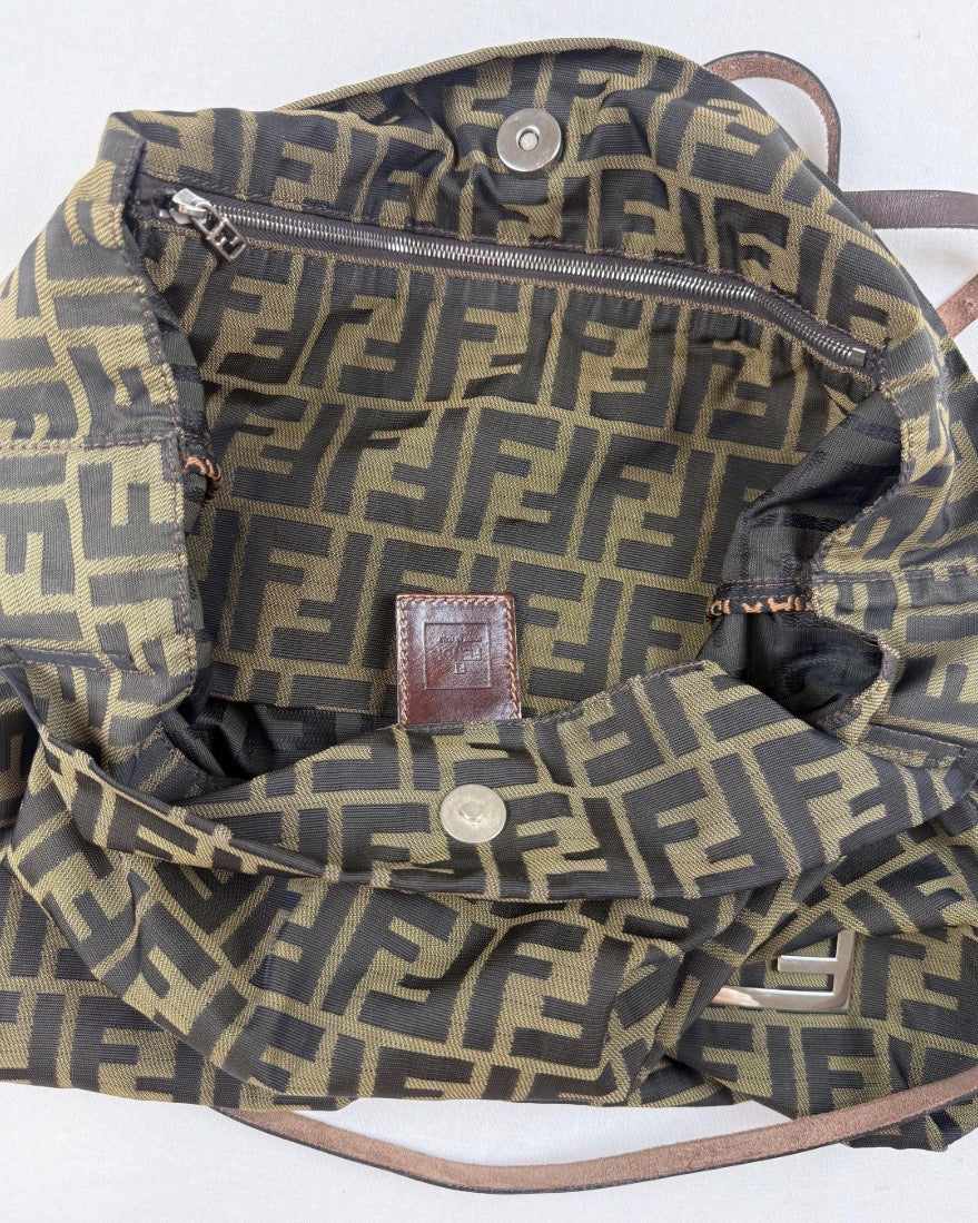 Vintage 90s FENDI Zucca Tote Bag Large