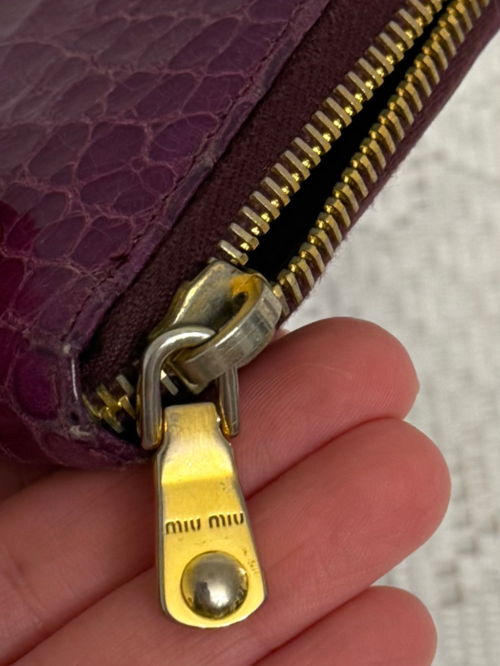 Vintage 00s Miu Miu Purple Leather Bifold Wallet