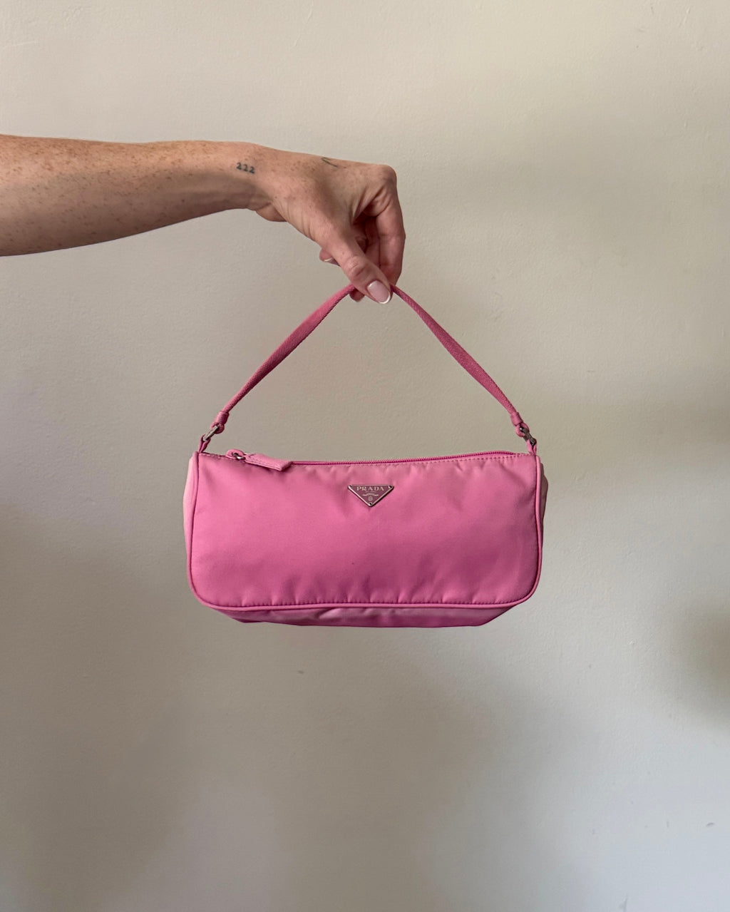 Vintage 90s Prada Pink Nylon Shoulder Bag