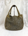 Vintage 00s Miu Miu Woven Leather Shoulder Bag