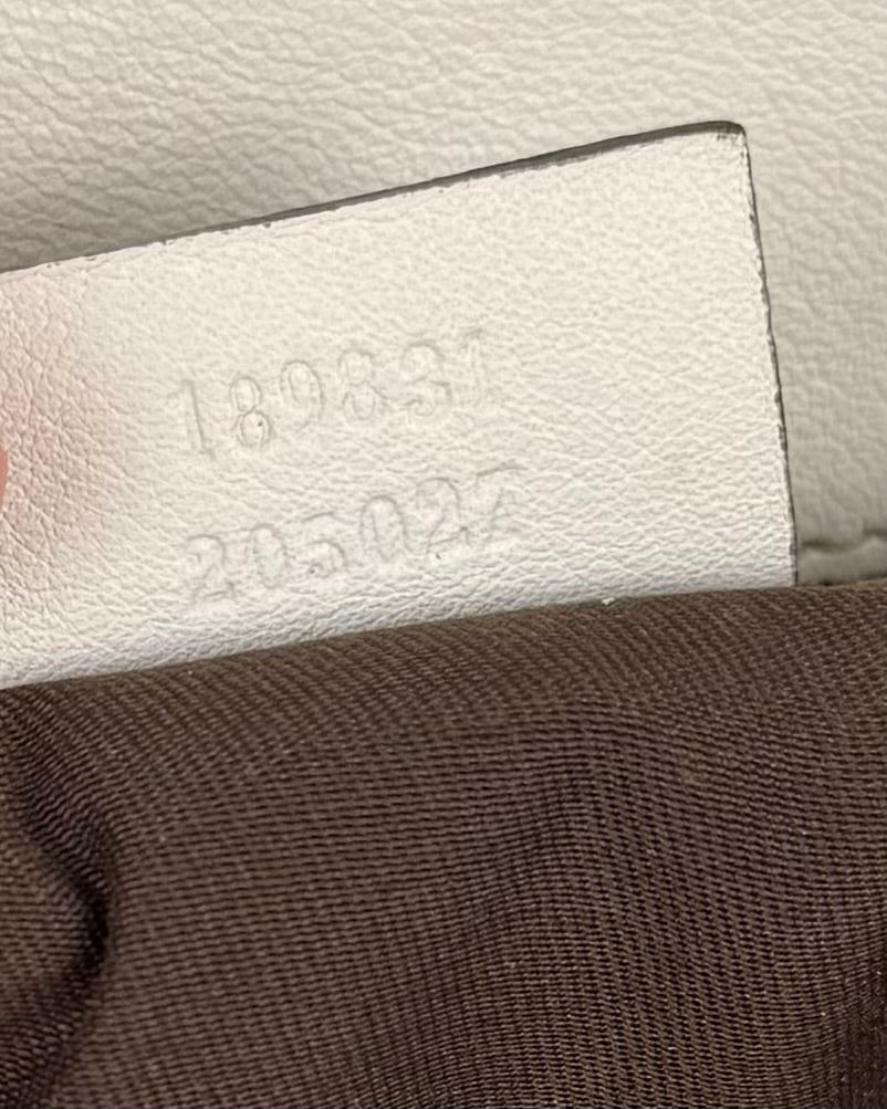 Vintage 00s Gucci Abbey D Ring Shoulder Bag GG Monogram White