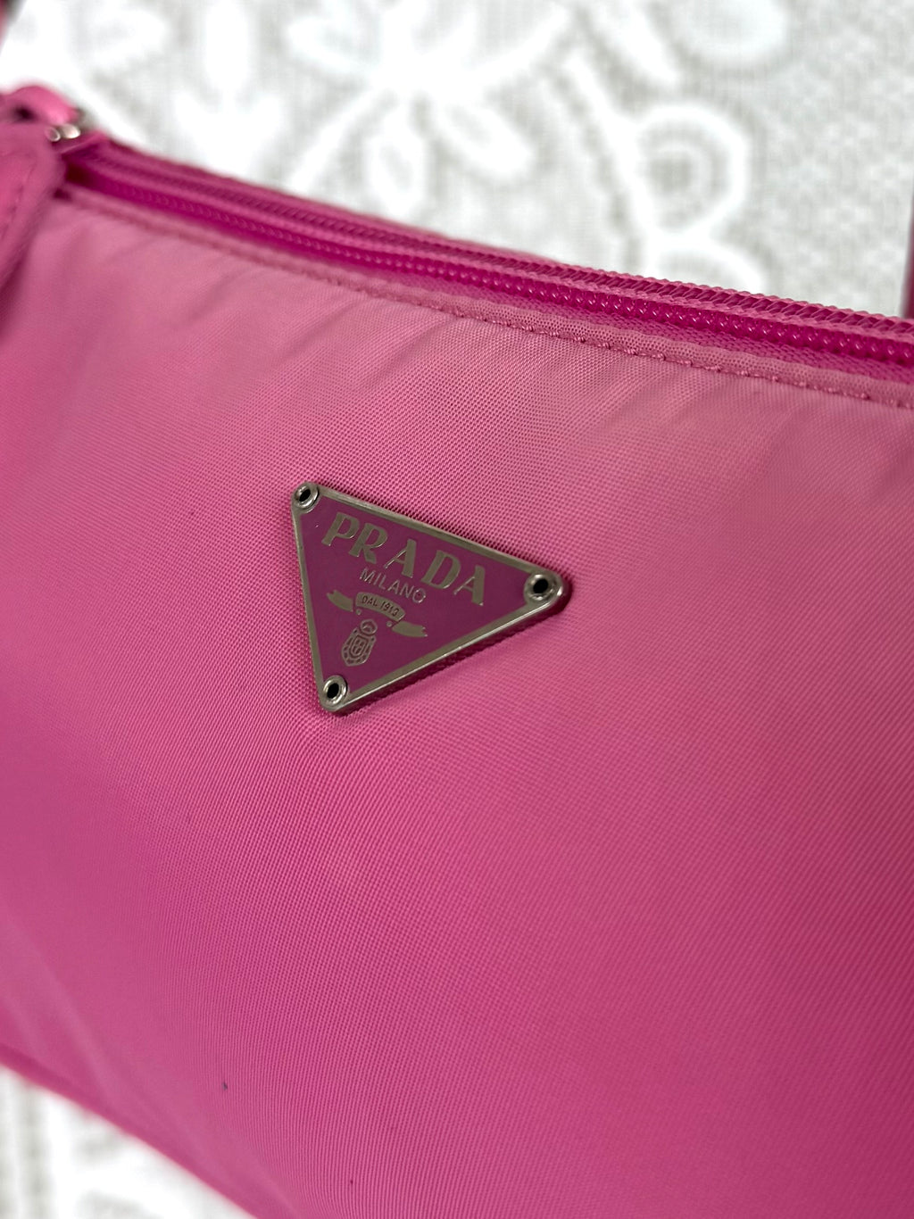 Vintage 90s Prada Pink Nylon Shoulder Bag