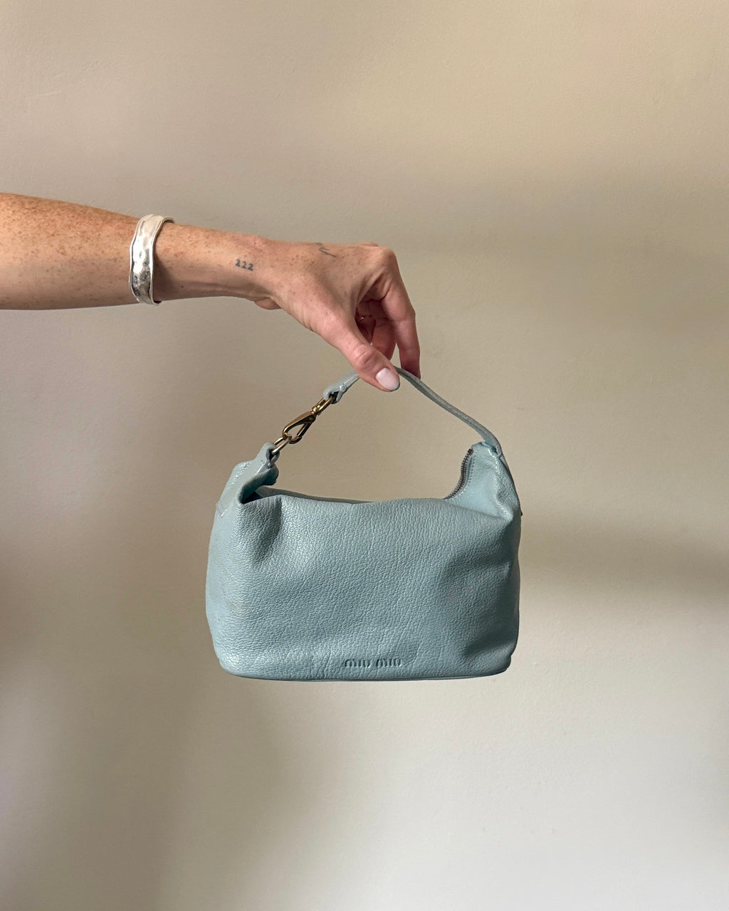 Vintage 00s Miu Miu Blue Leather Mini Bag