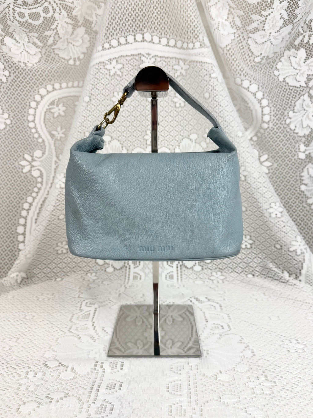Vintage 00s Miu Miu Blue Leather Mini Bag