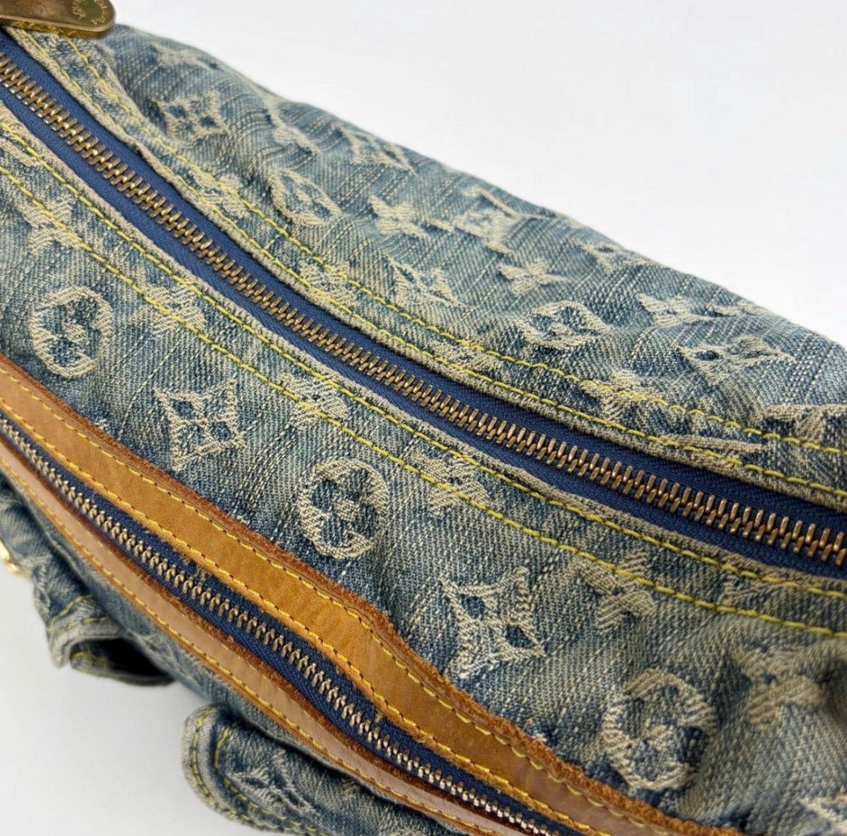 Vintage 2006 Louis Vuitton Monogram Denim Baggy PM Shoulder Bag