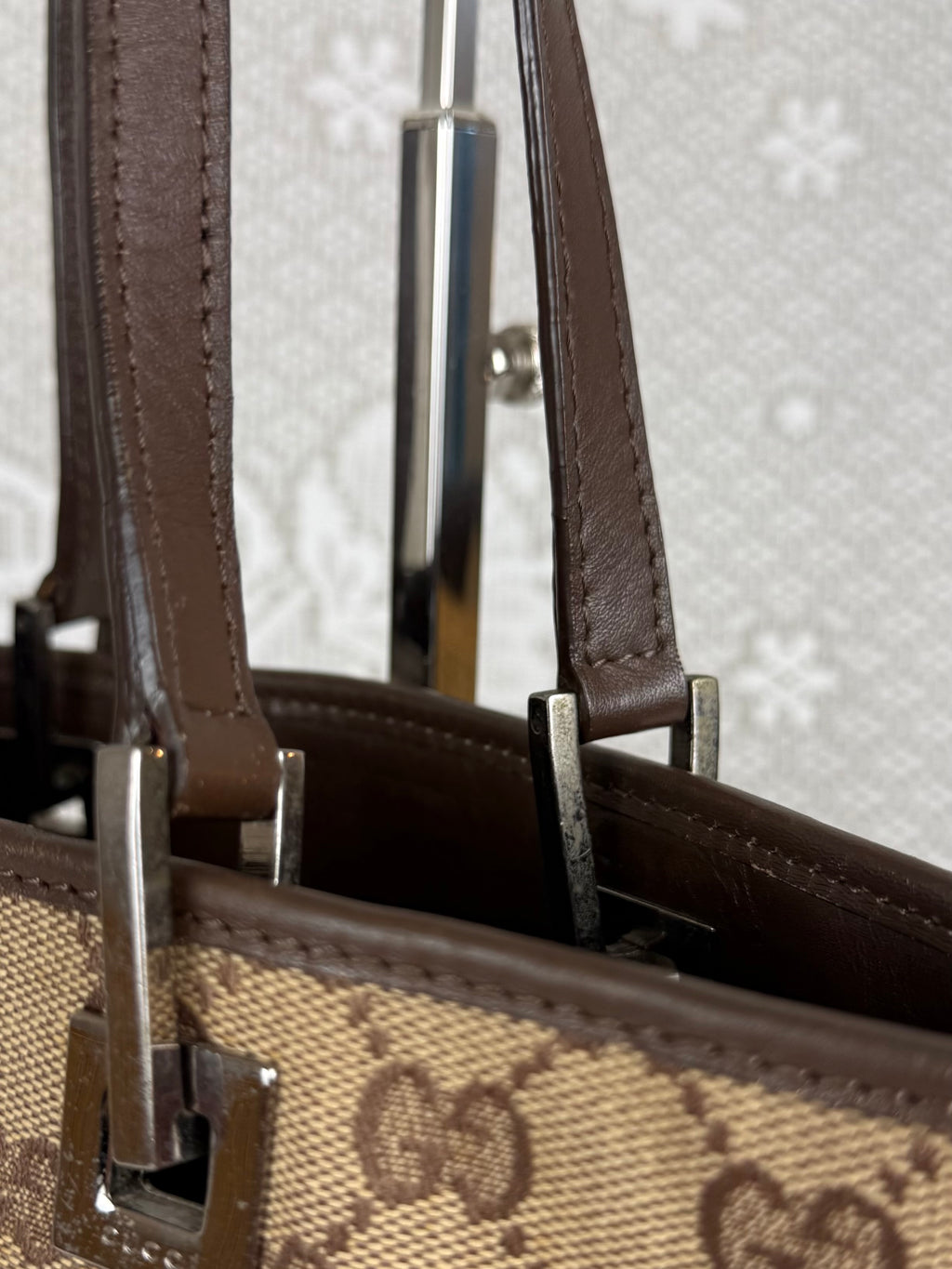 Vintage 00s Gucci GG Monogram Tote Bag Brown