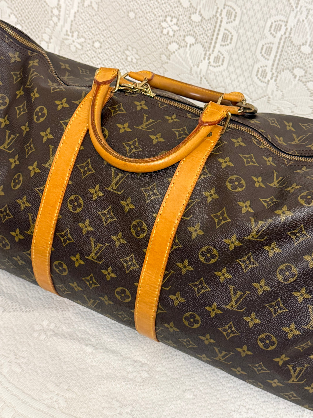 Vintage Louis Vuitton Monogram Keepall 55 Duffle Bag