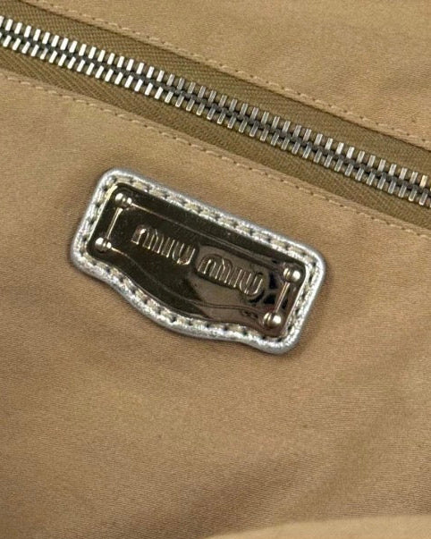 Vintage 00s Miu Miu Metallic Silver Mesh Bag Large