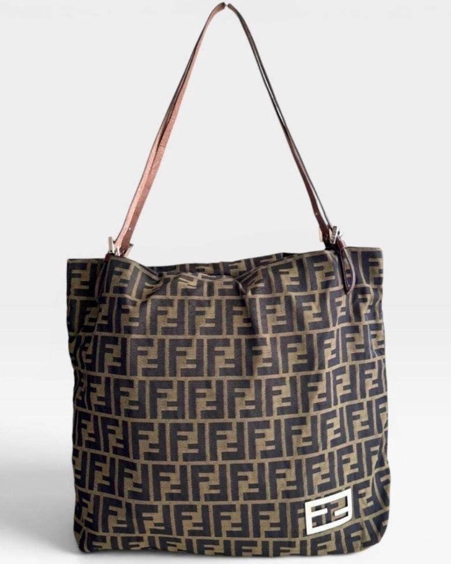 Vintage 90s FENDI Zucca Tote Bag Large