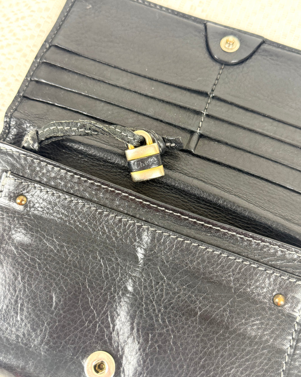Vintage 00s Chloé Black Leather Wallet