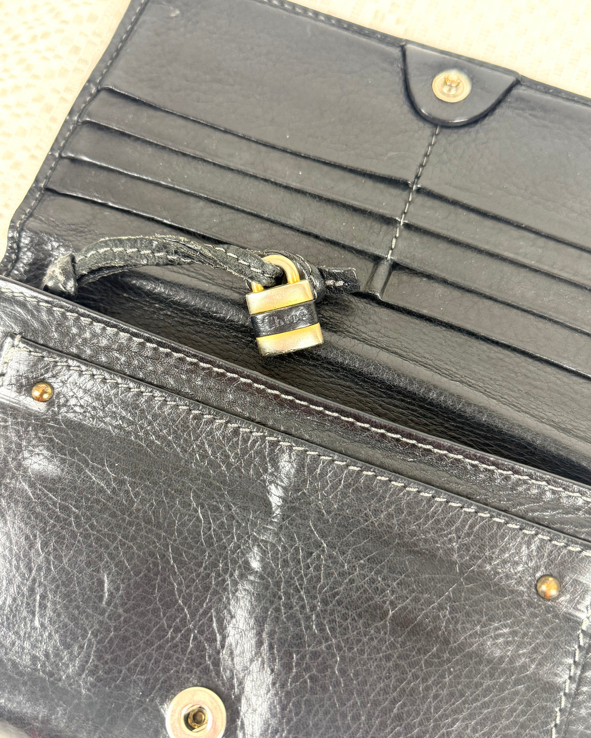 Vintage 00s Chloé Black Leather Wallet