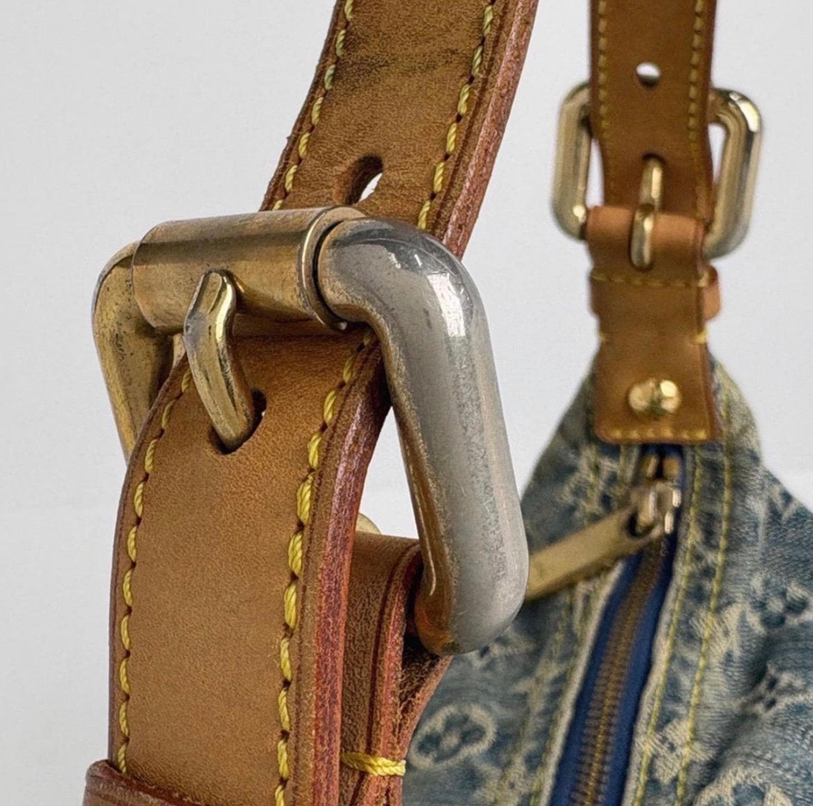 Vintage 2006 Louis Vuitton Monogram Denim Baggy PM Shoulder Bag