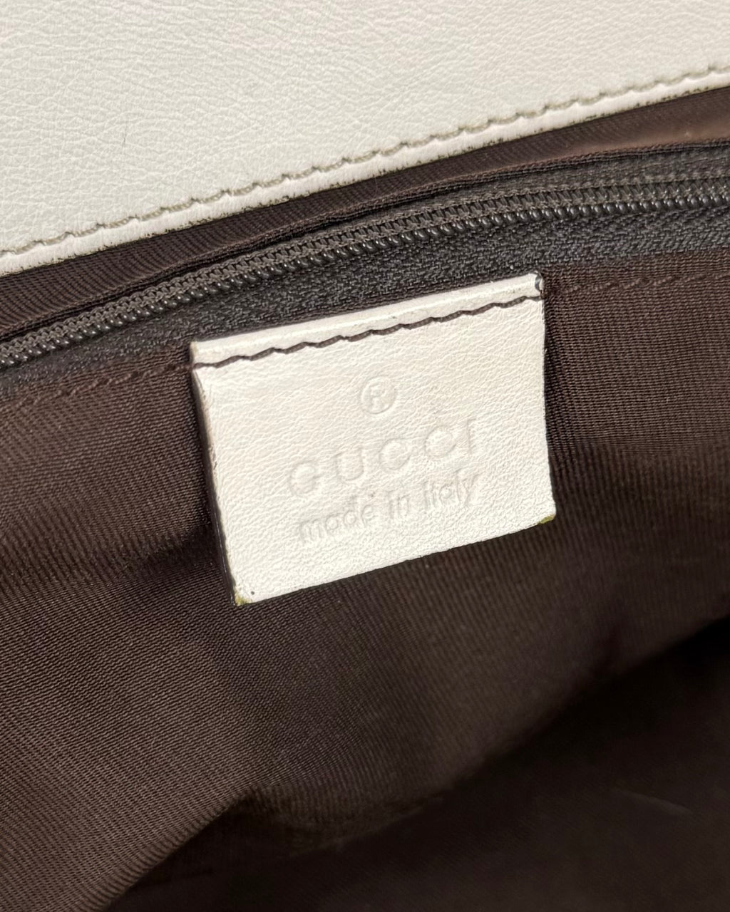 Vintage 00s Gucci Abbey D Ring Shoulder Bag GG Monogram White
