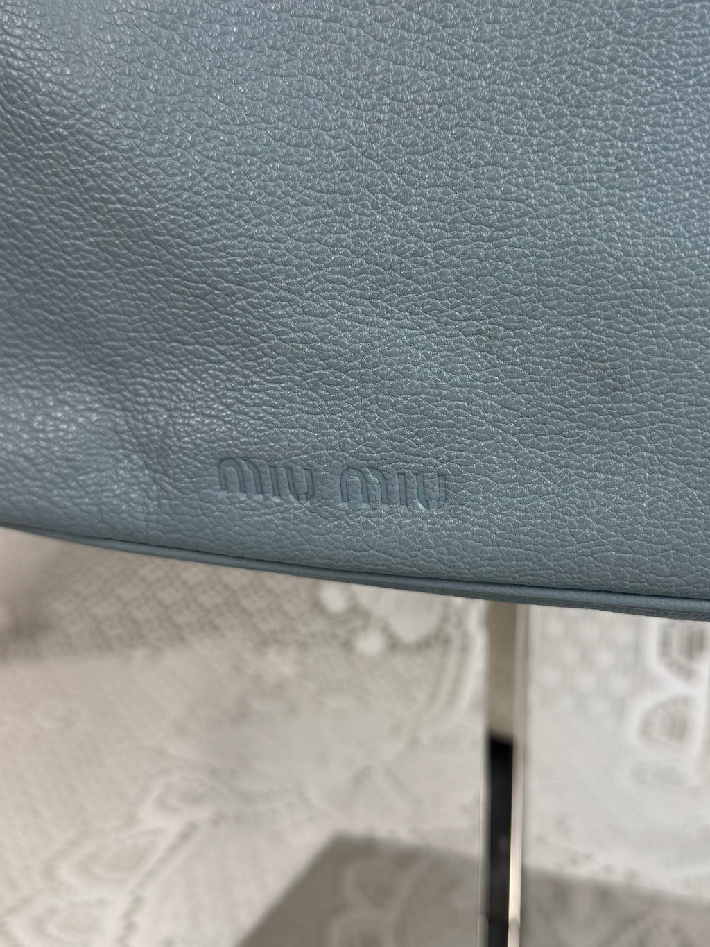 Vintage 00s Miu Miu Blue Leather Mini Bag