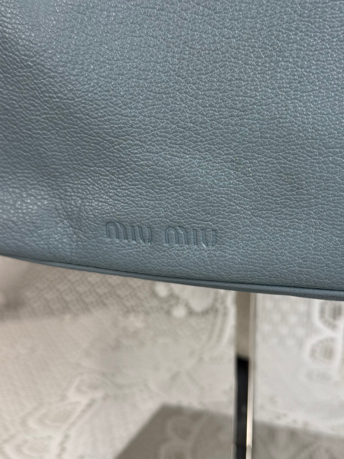 Vintage 00s Miu Miu Blue Leather Mini Bag