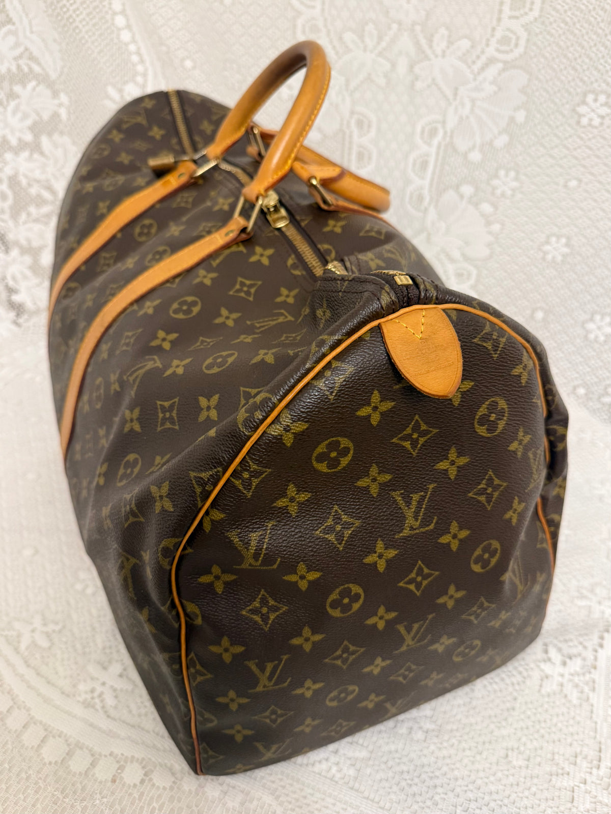 Vintage Louis Vuitton Monogram Keepall 55 Duffle Bag