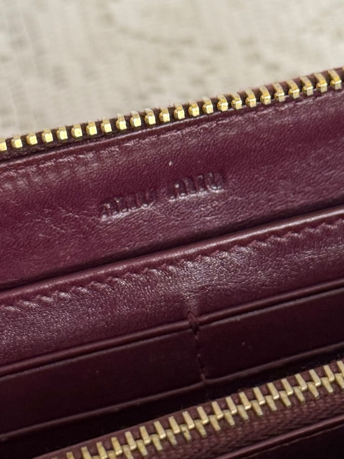 Vintage 00s Miu Miu Purple Leather Bifold Wallet