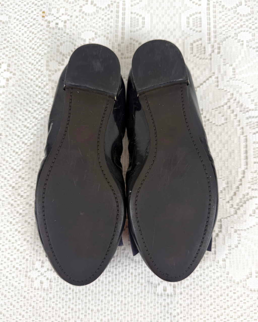 Vintage 00s Miu Miu Black Leather Ballet Flats Size 6.5