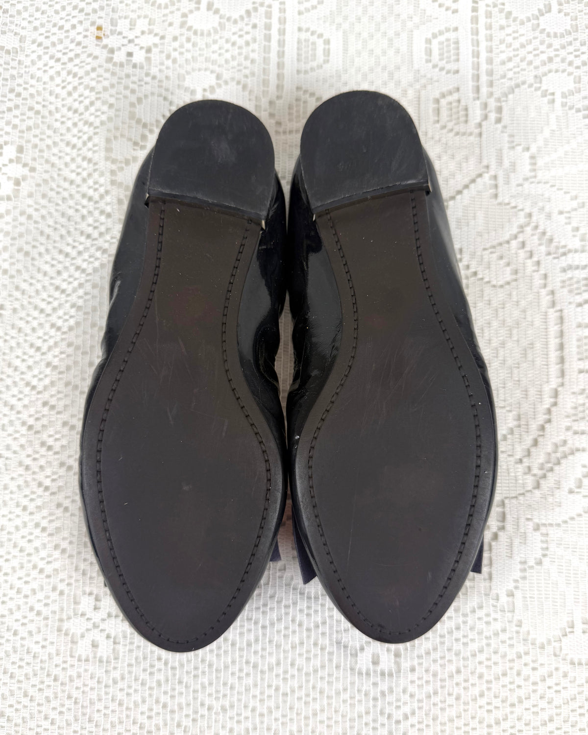 Vintage 00s Miu Miu Black Leather Ballet Flats Size 6.5