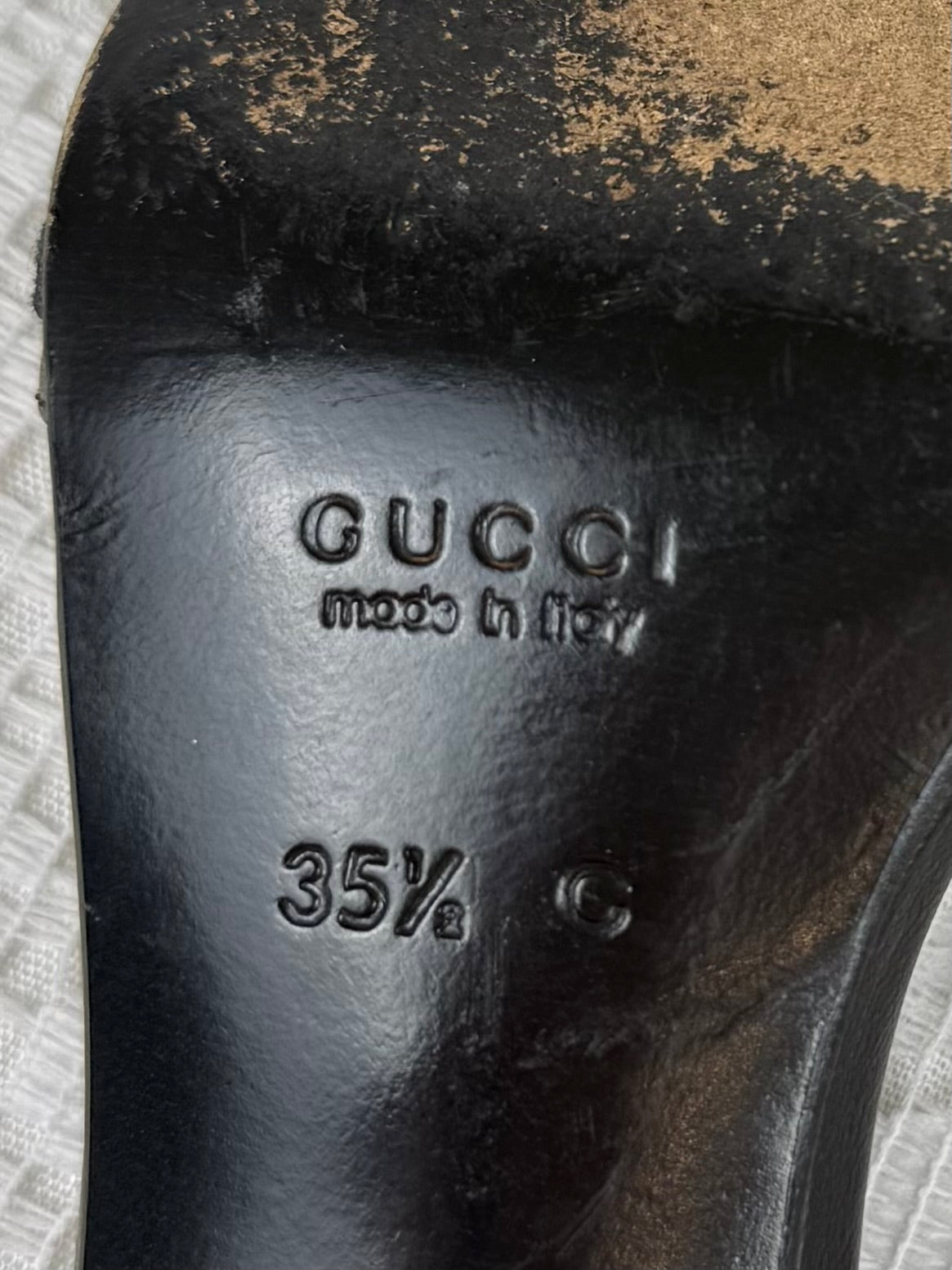 Vintage 00s Gucci Black Monogram Heels - Size 5