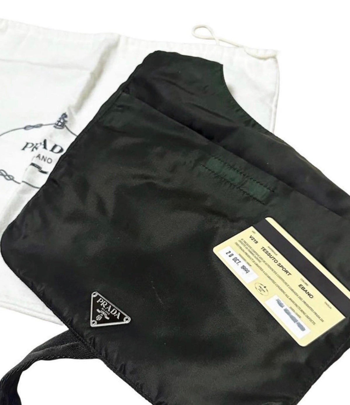 Vintage 90s Prada Nylon Crossbody Bag Dark Green