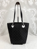 Vintage 00s Gucci GG Monogram Tote Bag Black