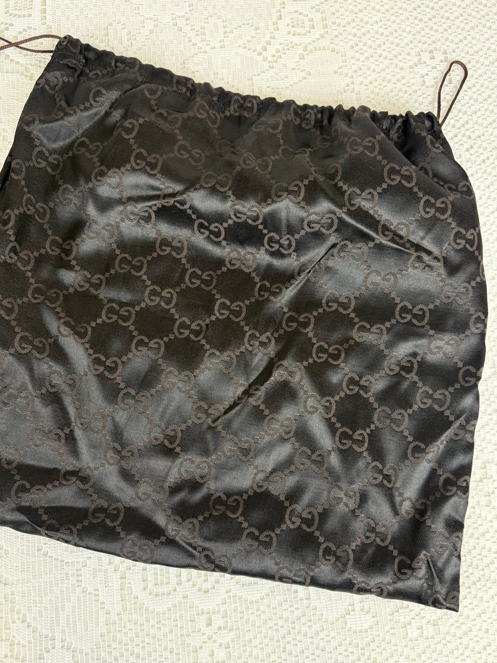 Vintage 00s Gucci GG Monogram Tote Bag Black + Silver Hardware