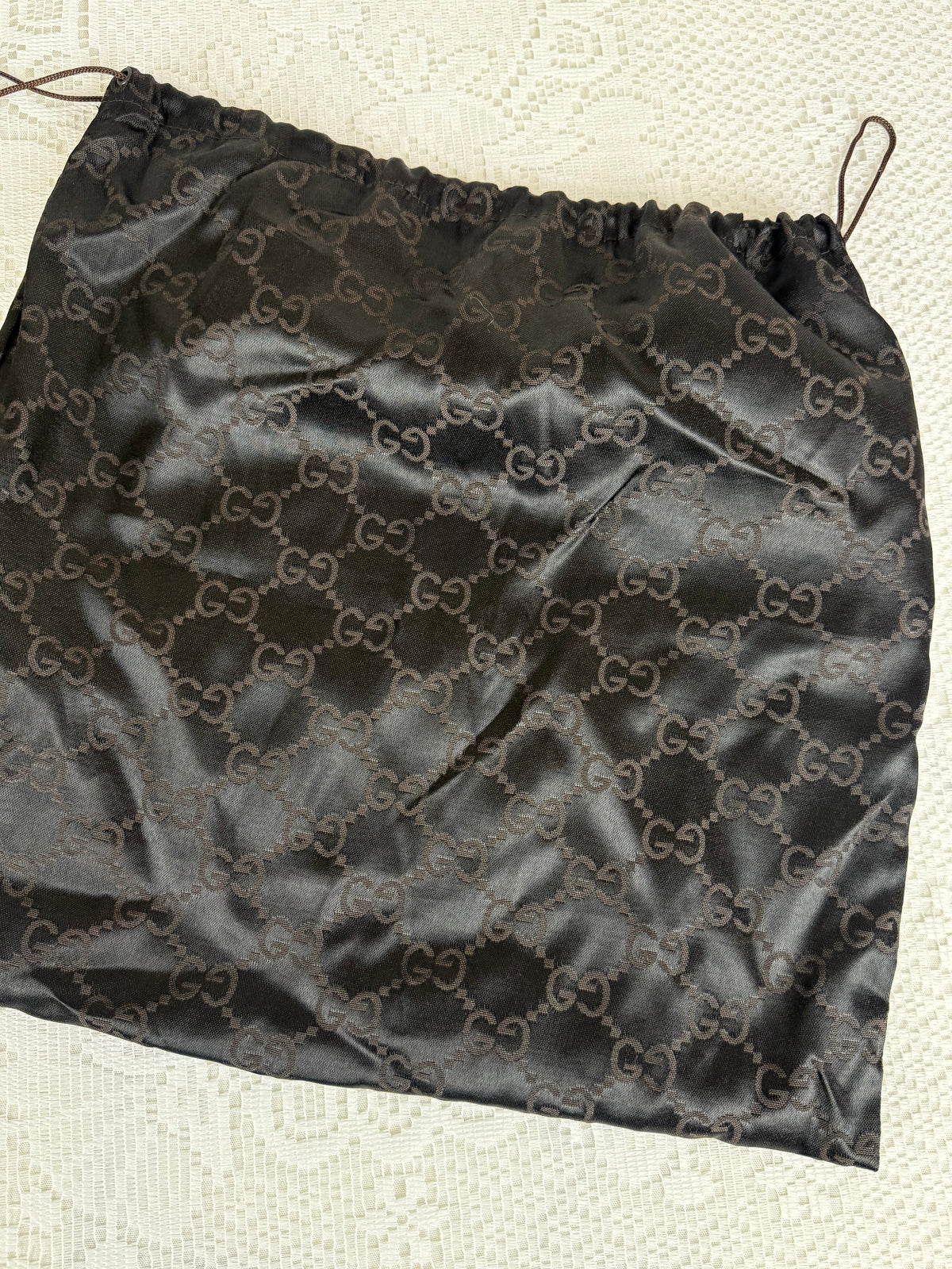 Vintage 00s Gucci GG Monogram Tote Bag Black + Silver Hardware