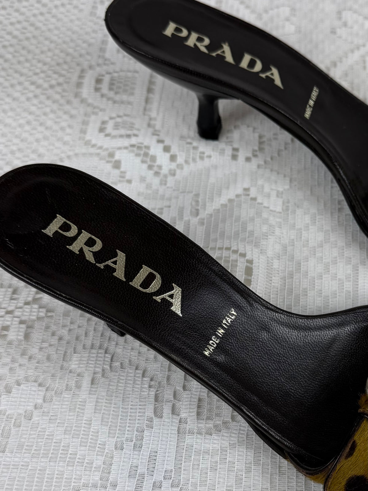 Vintage 90s Prada Animal Print Kitten Heels - Size 6.5