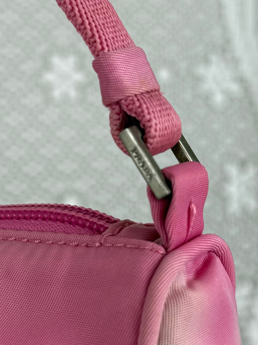 Vintage 90s Prada Pink Nylon Shoulder Bag