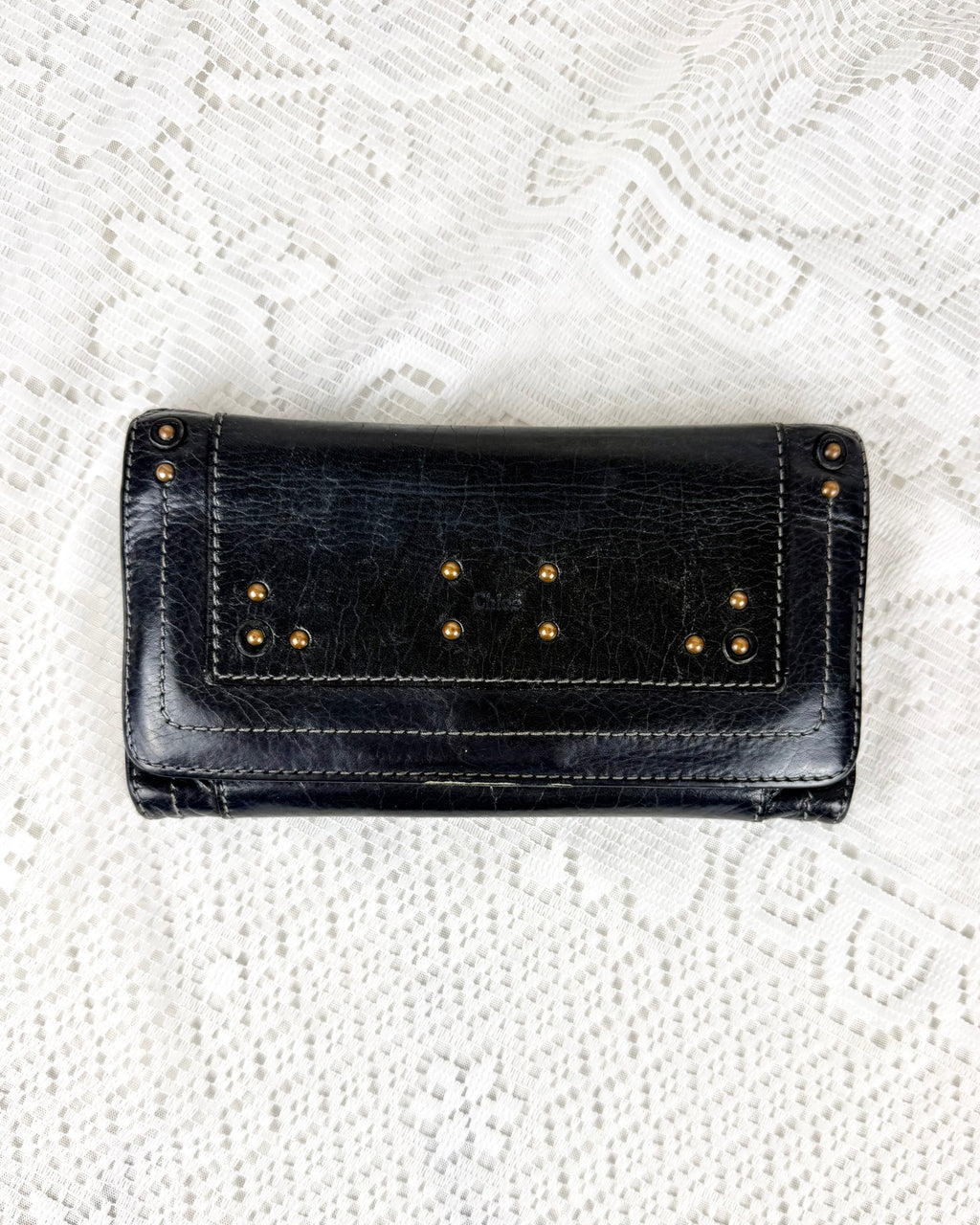 Vintage 00s Chloé Black Leather Wallet