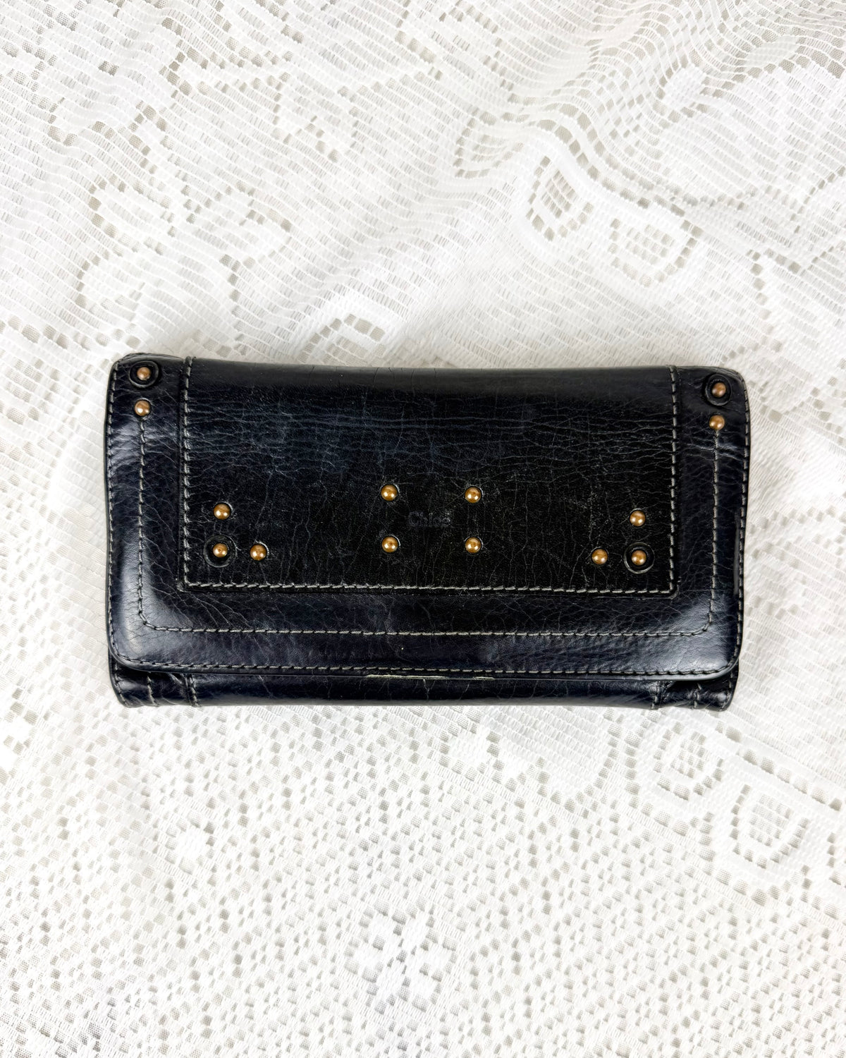Vintage 00s Chloé Black Leather Wallet