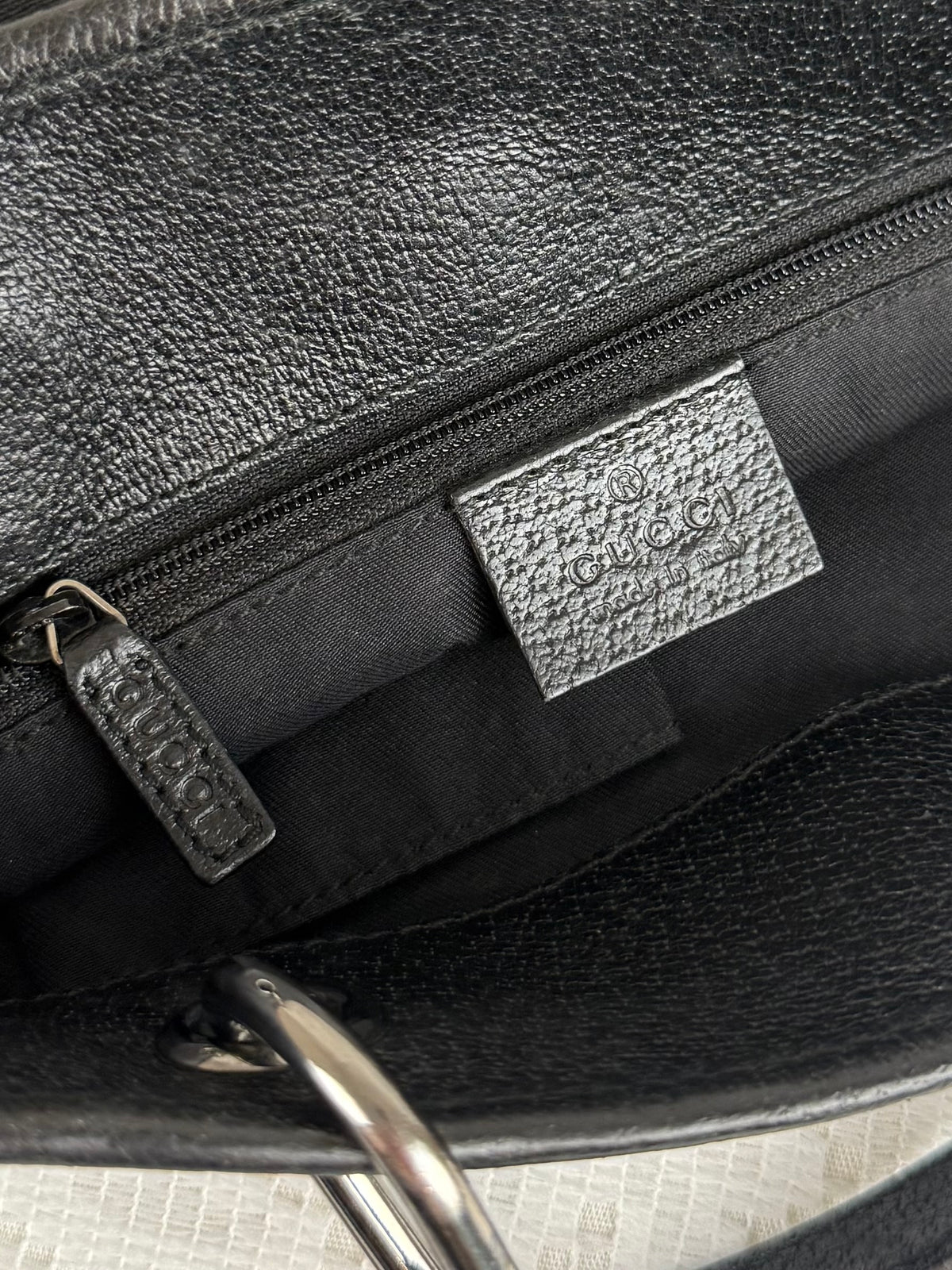 Vintage 00s Gucci GG Monogram Tote Bag Black
