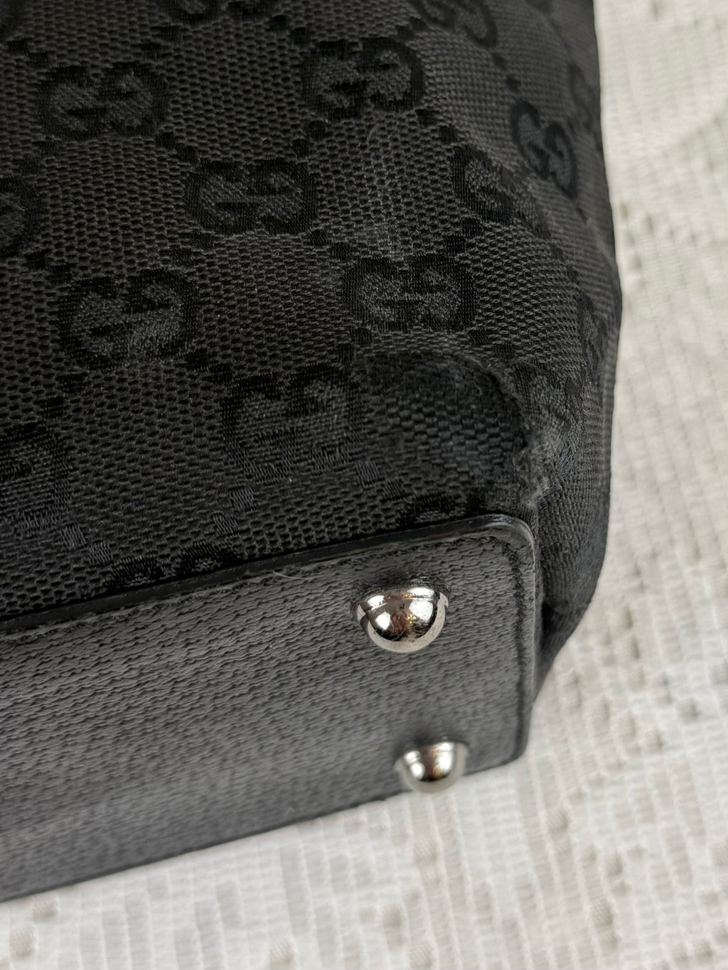 Vintage 00s Gucci GG Monogram Tote Bag Black