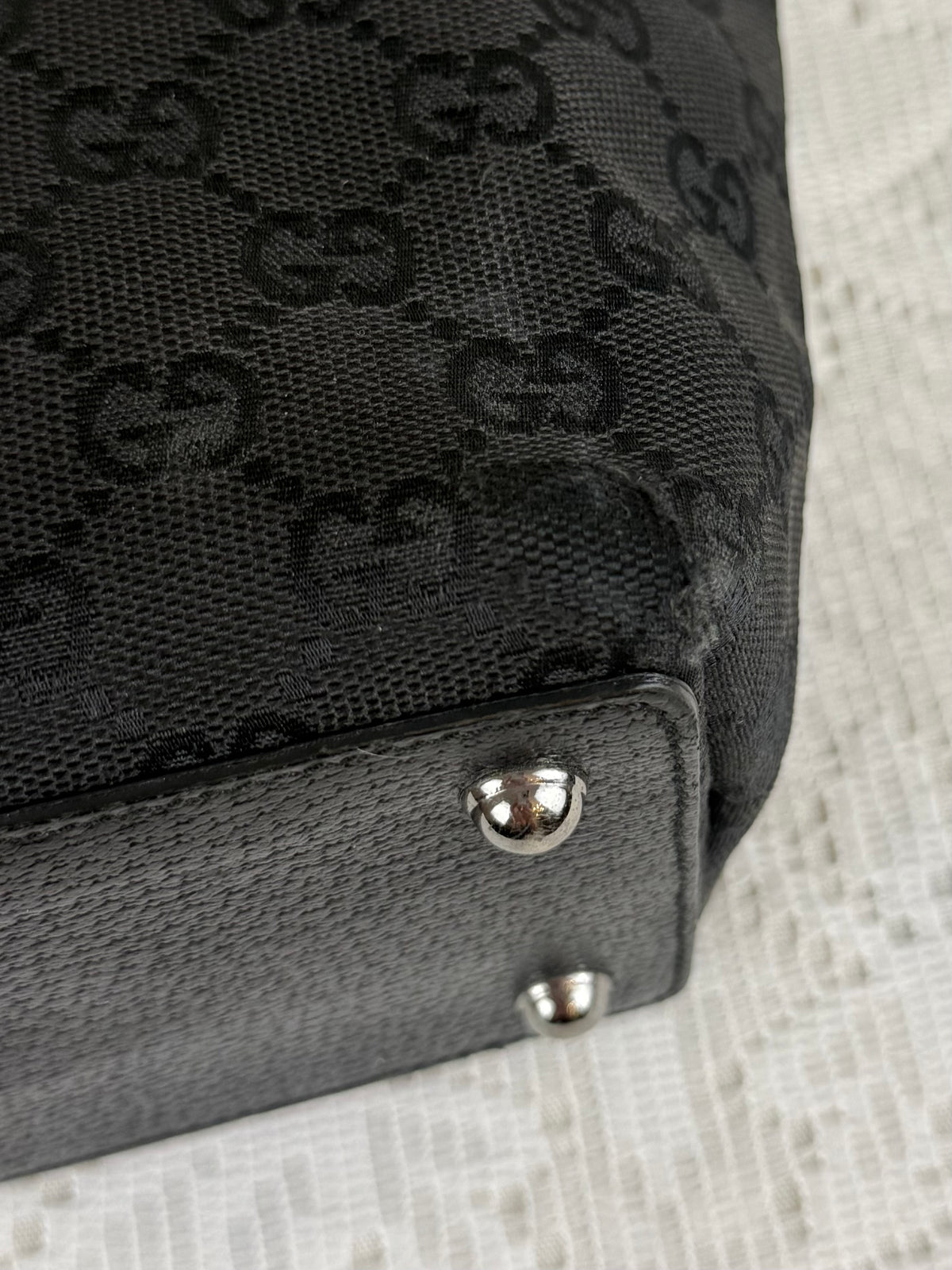 Vintage 00s Gucci GG Monogram Tote Bag Black