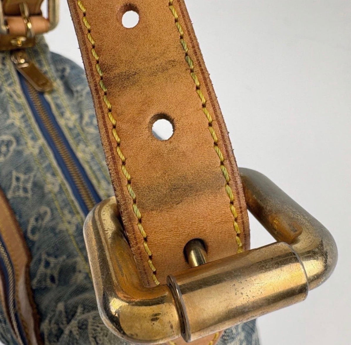 Vintage 2006 Louis Vuitton Monogram Denim Baggy PM Shoulder Bag