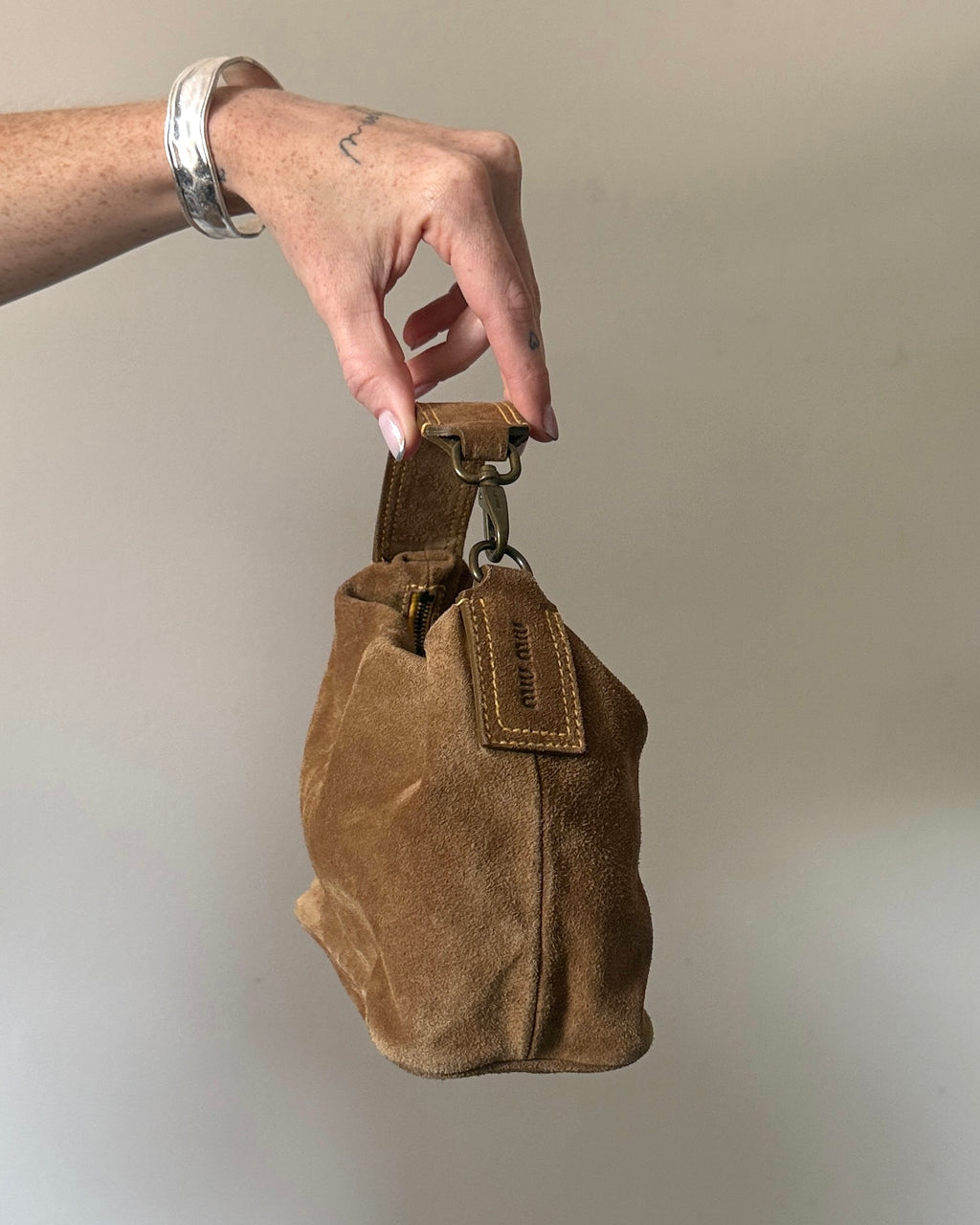 Vintage 00s Miu Miu Suede Mini Bag