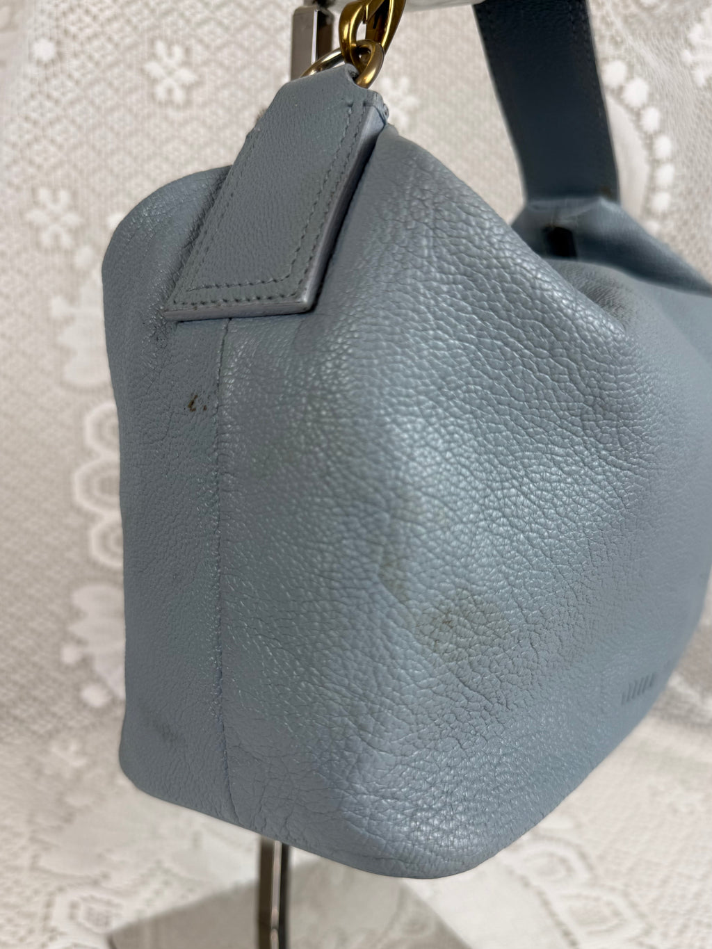 Vintage 00s Miu Miu Blue Leather Mini Bag