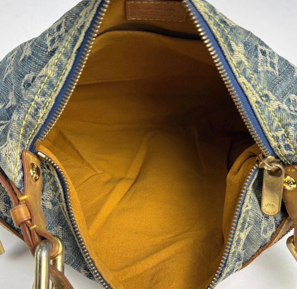 Vintage 2006 Louis Vuitton Monogram Denim Baggy PM Shoulder Bag