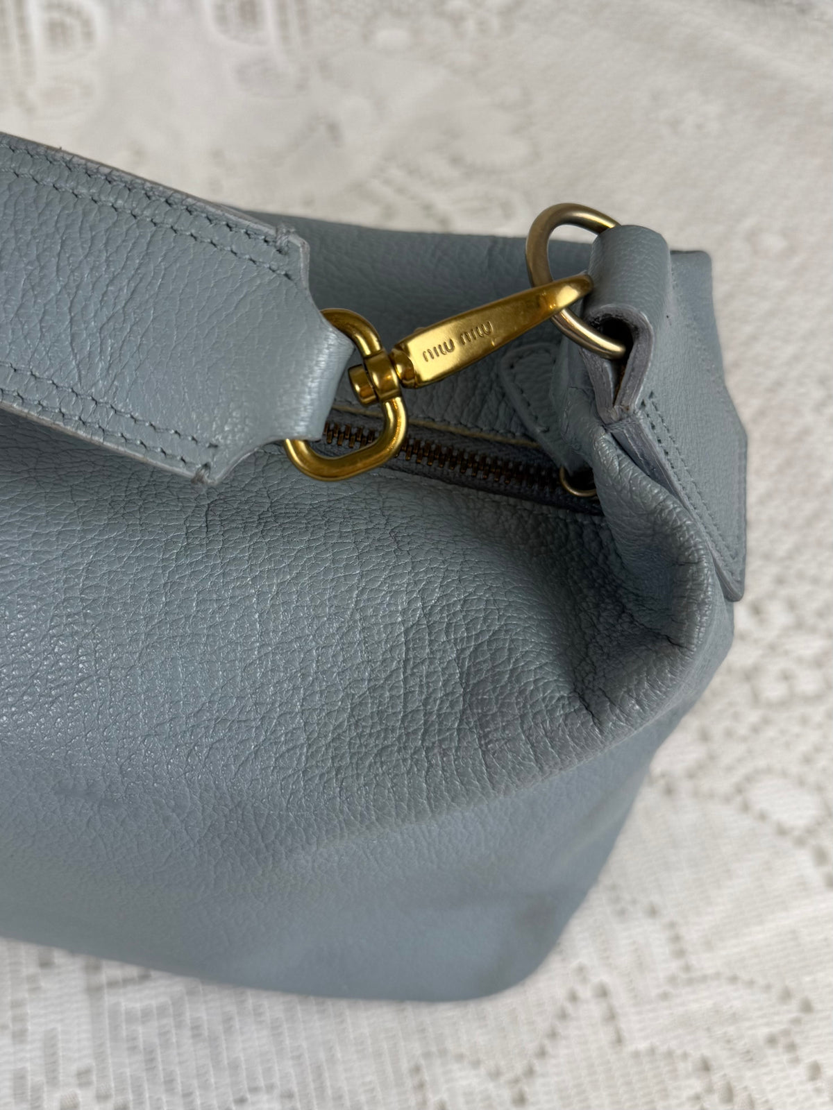 Vintage 00s Miu Miu Blue Leather Mini Bag