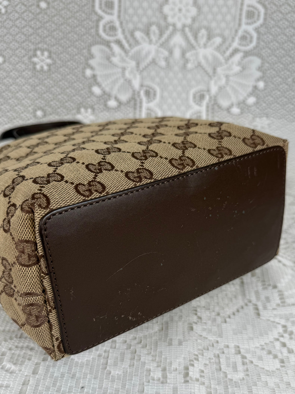 Vintage 00s Gucci GG Monogram Tote Bag Brown