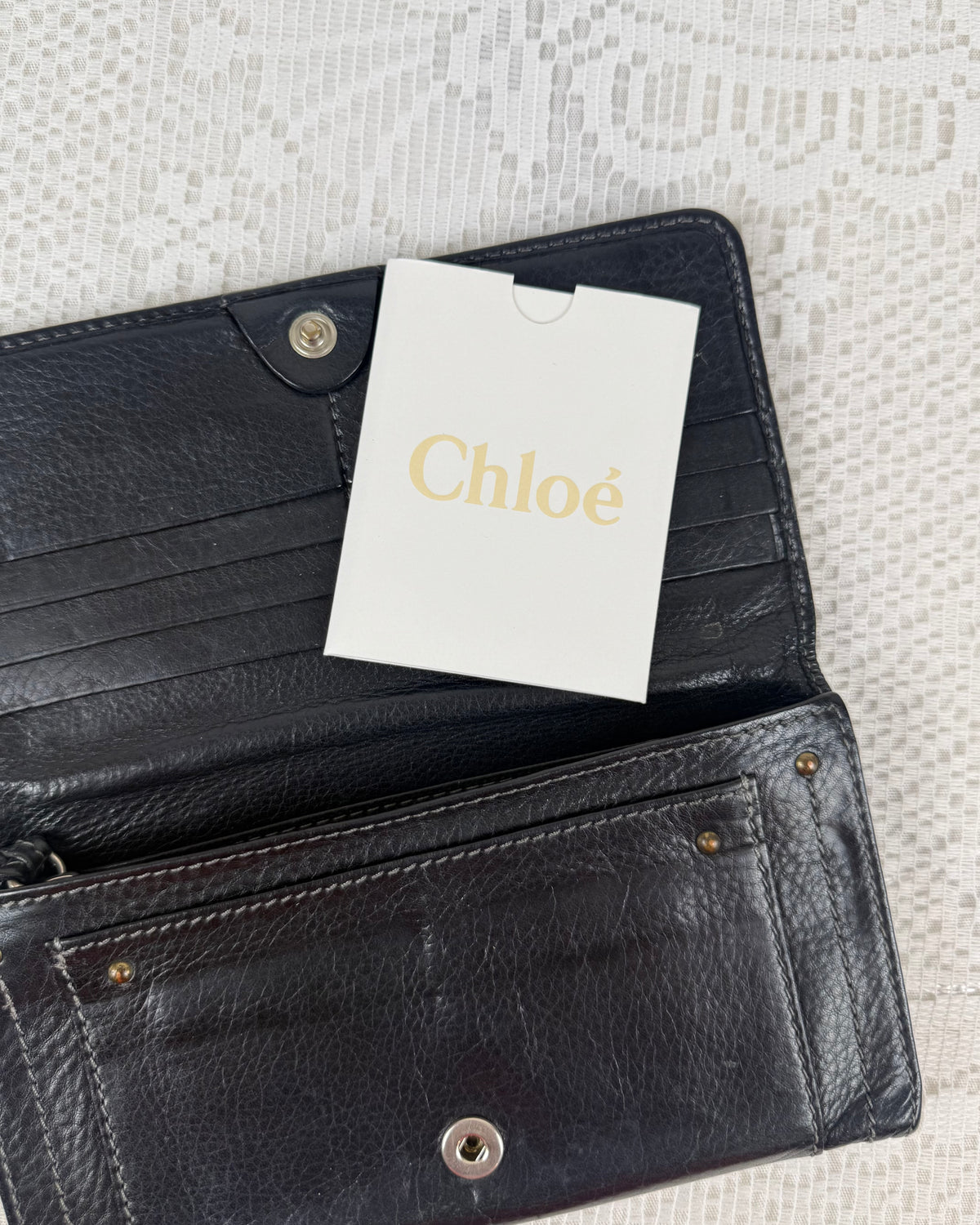 Vintage 00s Chloé Black Leather Wallet