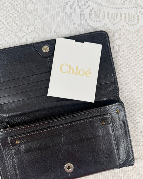 Vintage 00s Chloé Black Leather Wallet