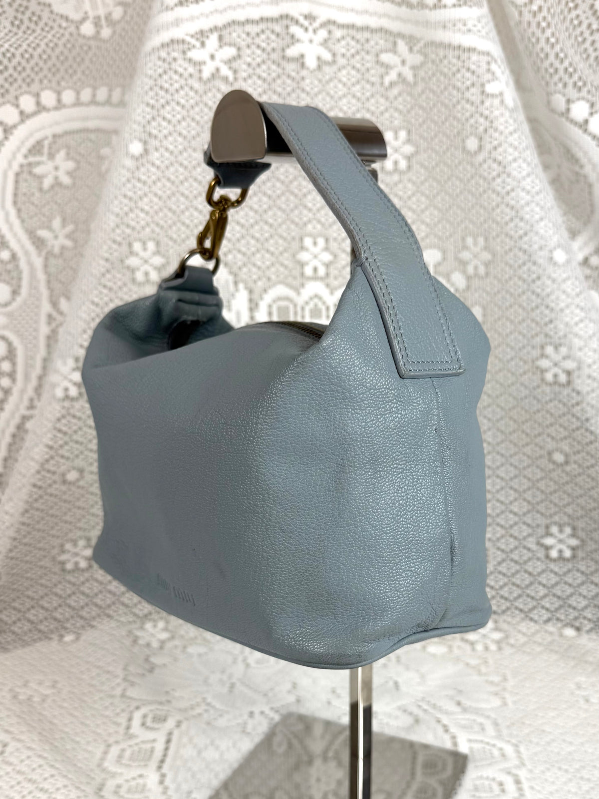 Vintage 00s Miu Miu Blue Leather Mini Bag