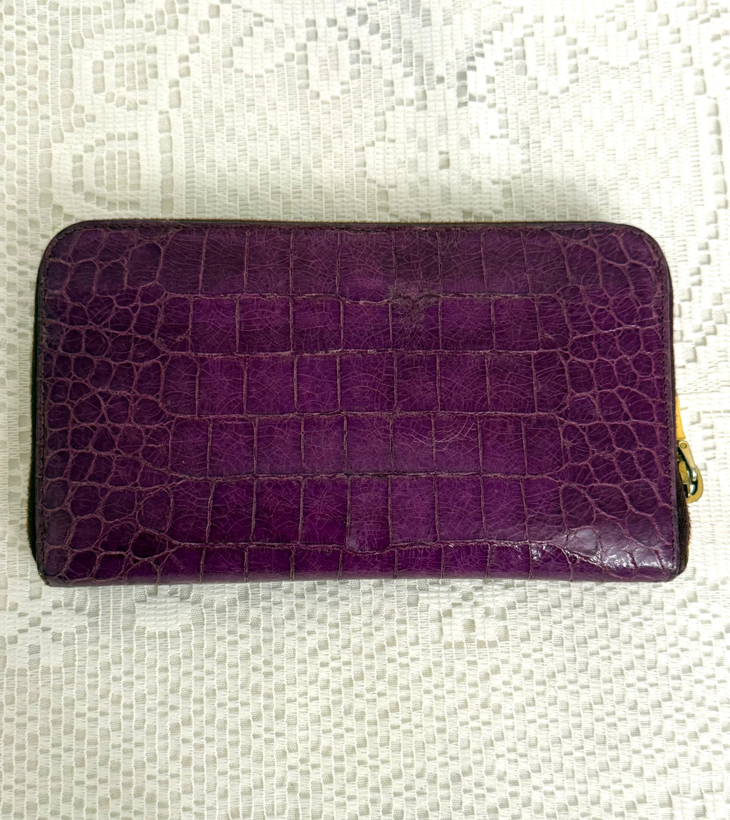 Vintage 00s Miu Miu Purple Leather Bifold Wallet