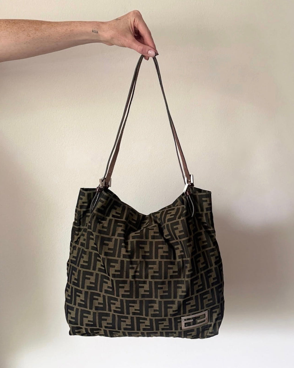 Vintage 90s FENDI Zucca Tote Bag Large
