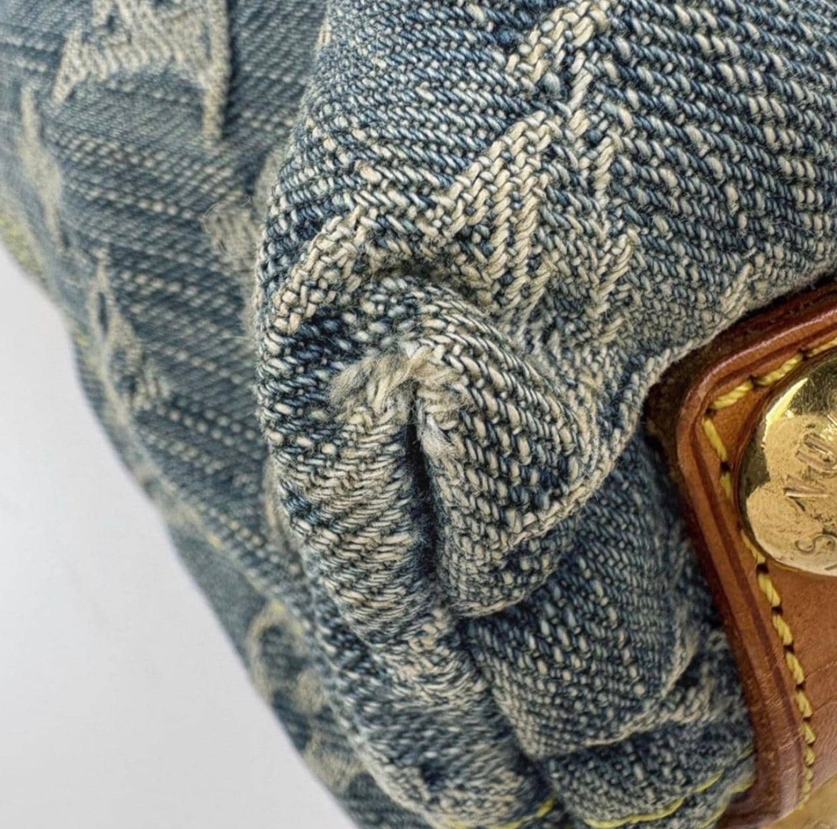 Vintage 2006 Louis Vuitton Monogram Denim Baggy PM Shoulder Bag