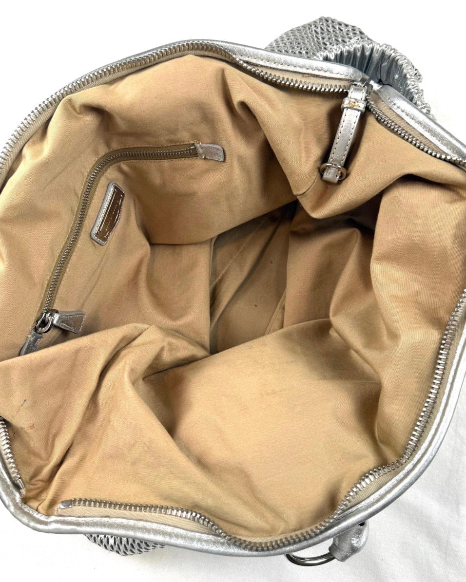 Vintage 00s Miu Miu Metallic Silver Mesh Bag Large